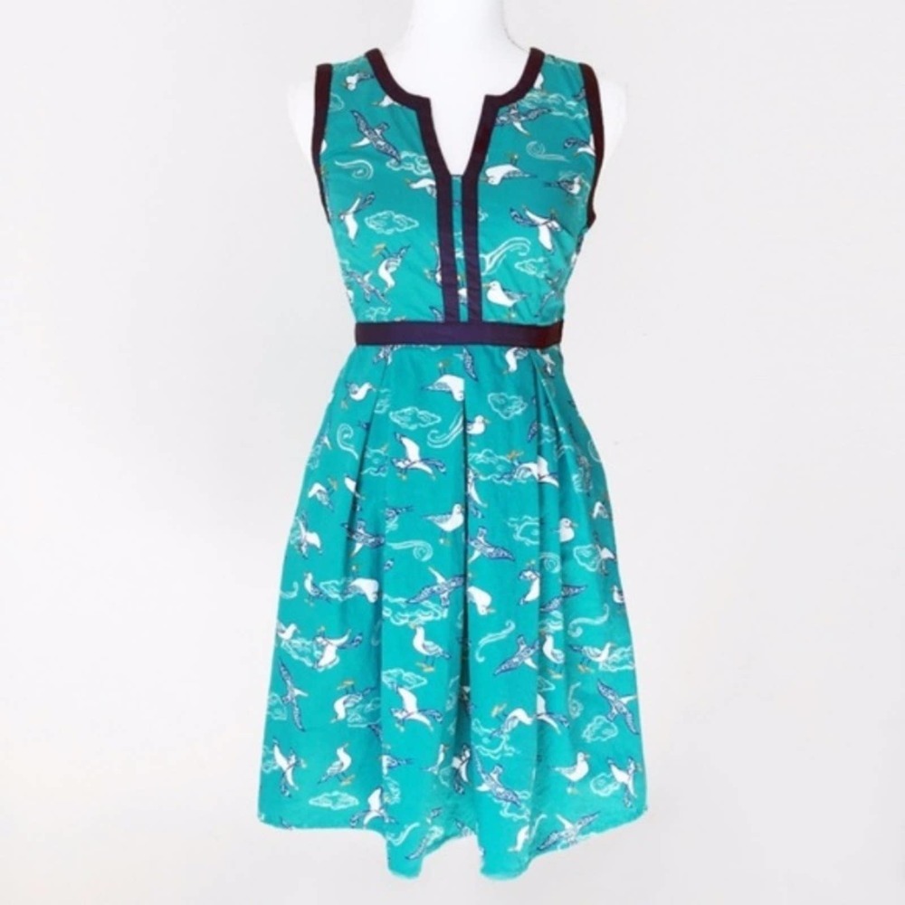 Modcloth Seagulls Fit and Flare Dress NEW - Picture 2 of 8